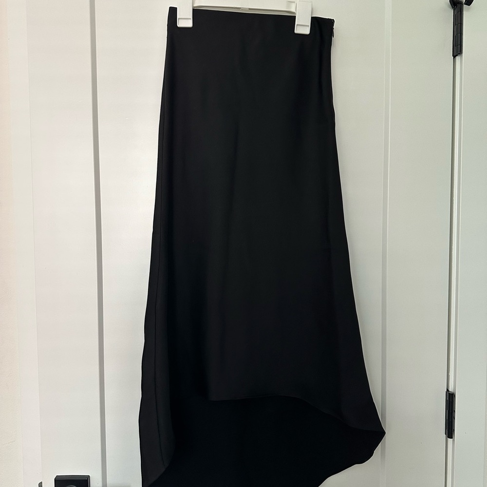 Skies Are Blue Asymmetrical Black A-Line Skirt